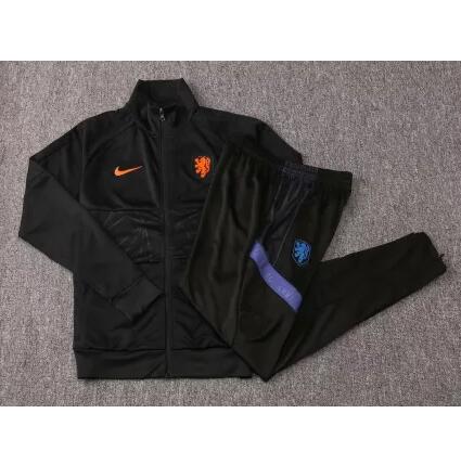 2020 Netherlands Kids/Youth Black Training Kits Jacket and Pants